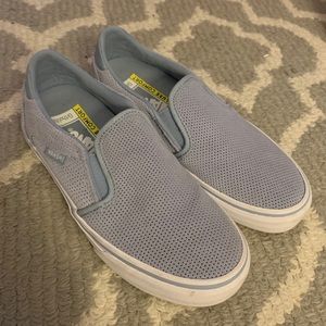 Suede light blue slip on Vans